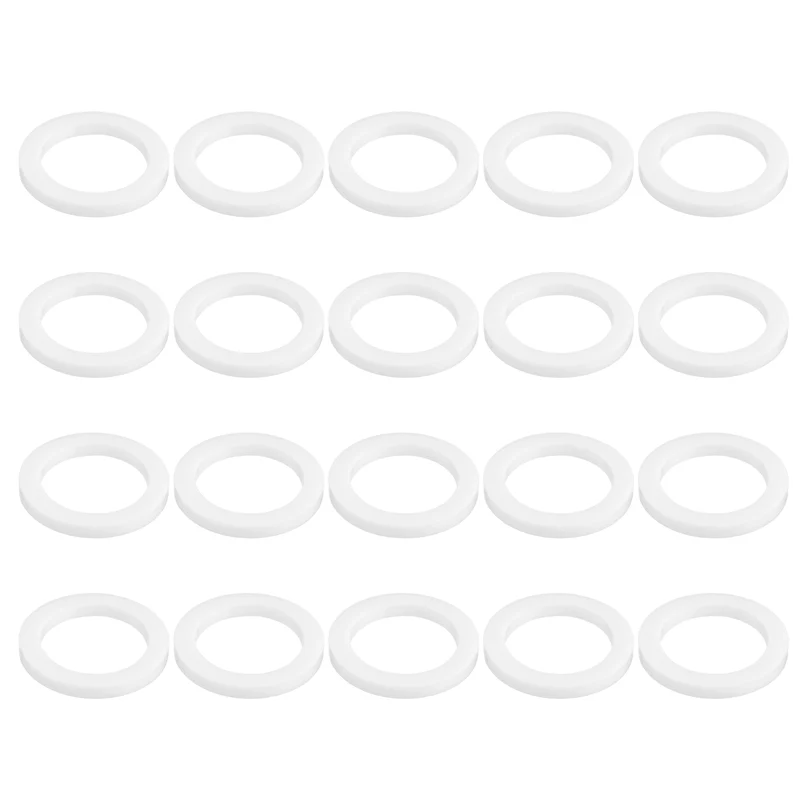 M14 PTFE Flat Washer, 32 Pcs 14x20x2mm O-Ring Sealing Gasket, White