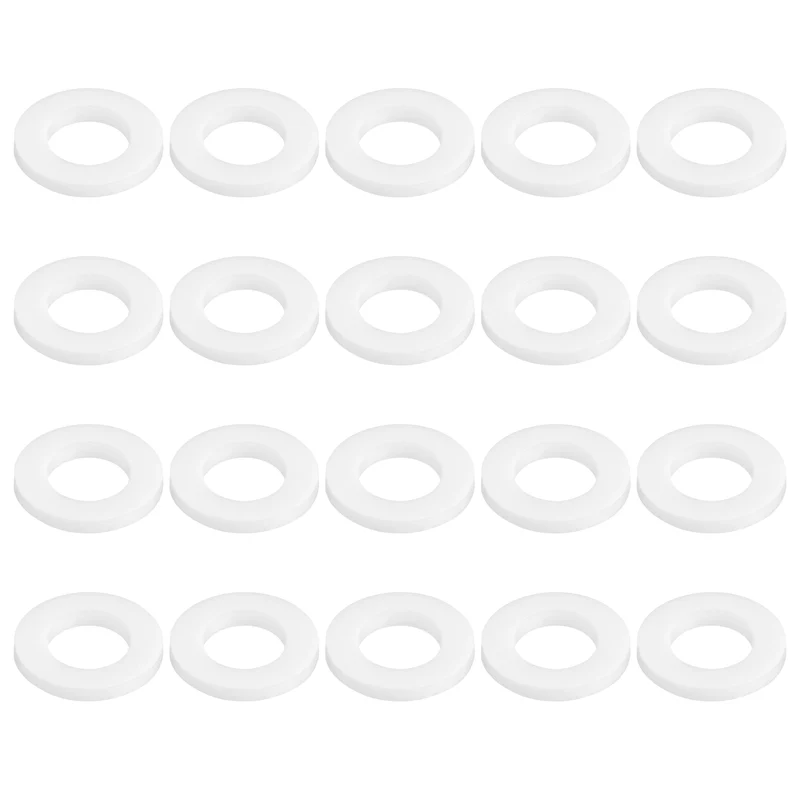 M10 PTFE Flat Washer, 32 Pcs 10x18x2mm O-Ring Sealing Gasket, White