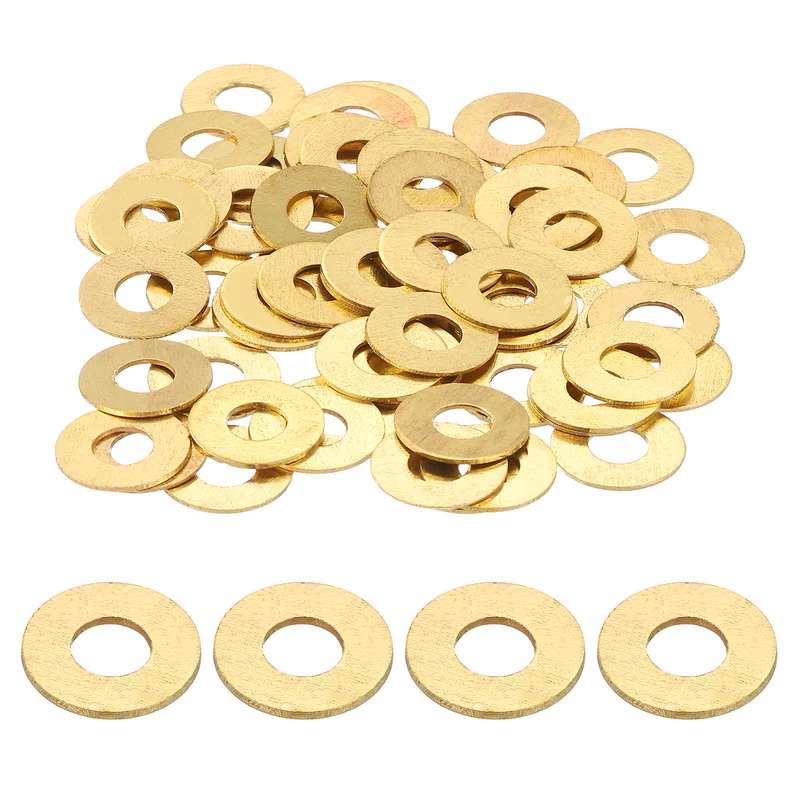 Flat Washers, (M5x12x0.8mm, Golden) (60 Pcs), Brass Sealing Gasket Rings
