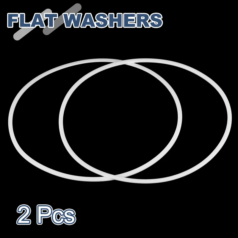 M190 PTFE Flat Washer, 2 Pcs 190x200x2mm O-Ring Sealing Gasket, White