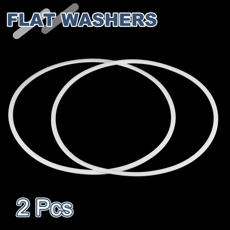M180 PTFE Flat Washer, 2 Pcs 180x190x2mm O-Ring Sealing Gasket, White