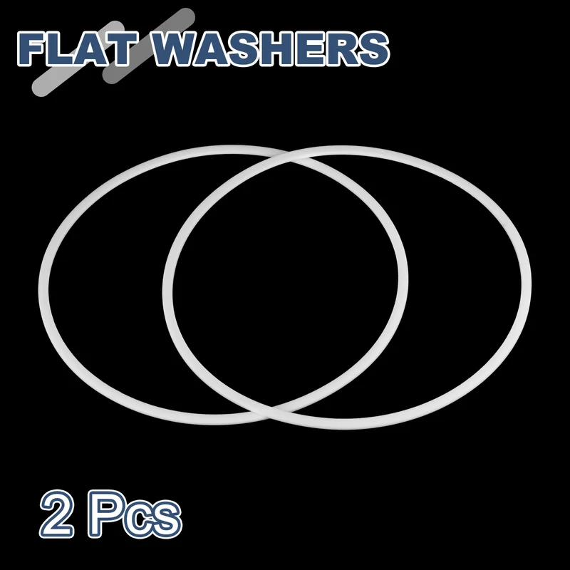 M170 PTFE Flat Washer, 2 Pcs 170x180x2mm O-Ring Sealing Gasket, White