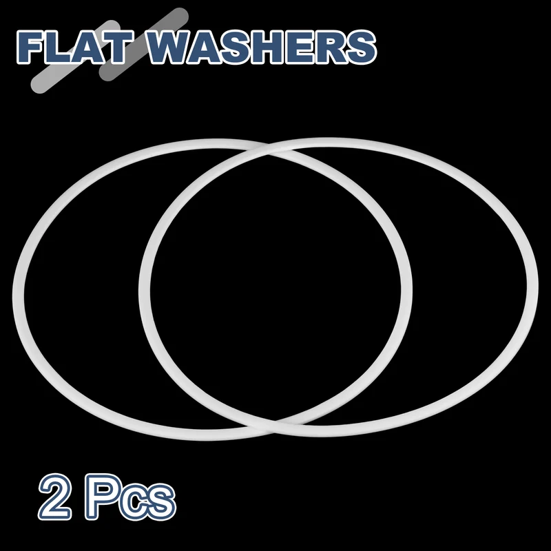 M160 PTFE Flat Washer, 2 Pcs 160x170x2mm O-Ring Sealing Gasket, White