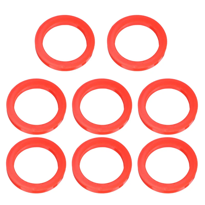8Pcs Silicone Flat Washer DN40 1-1/2" Gasket Sealing O Rings, Red