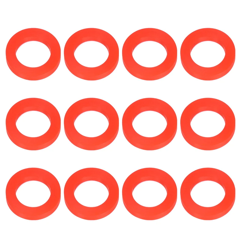12Pcs Silicone Flat Washer DN20 3/4" Gasket Sealing O Rings, Red