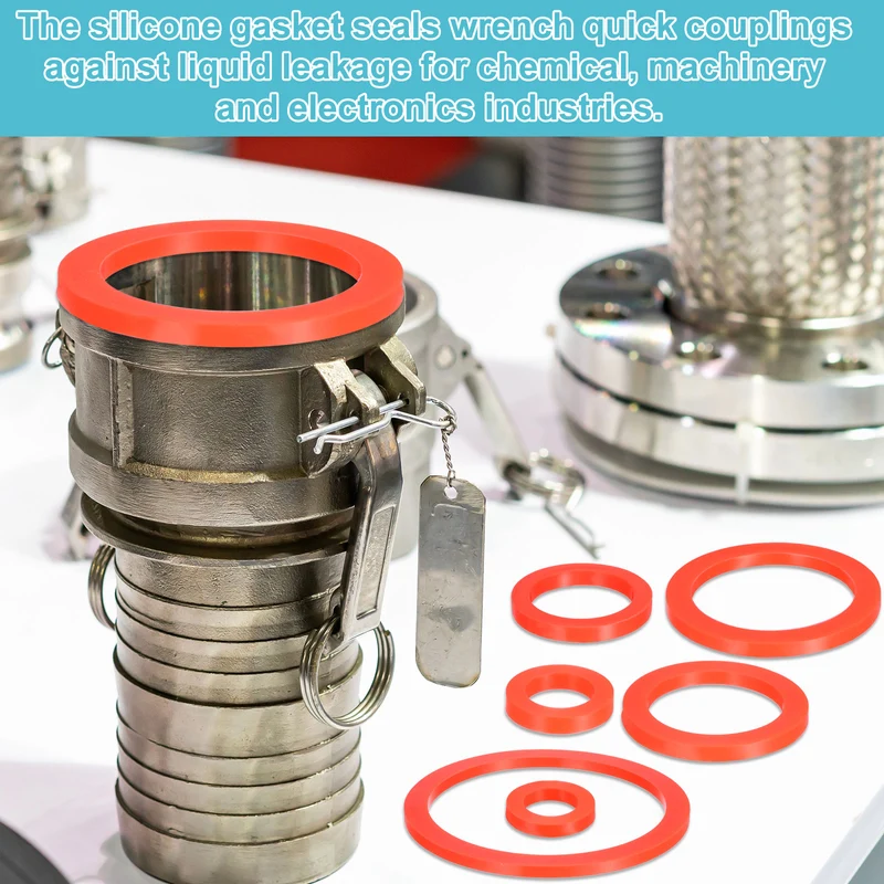 12Pcs Silicone Flat Washer DN20 3/4" Gasket Sealing O Rings, Red