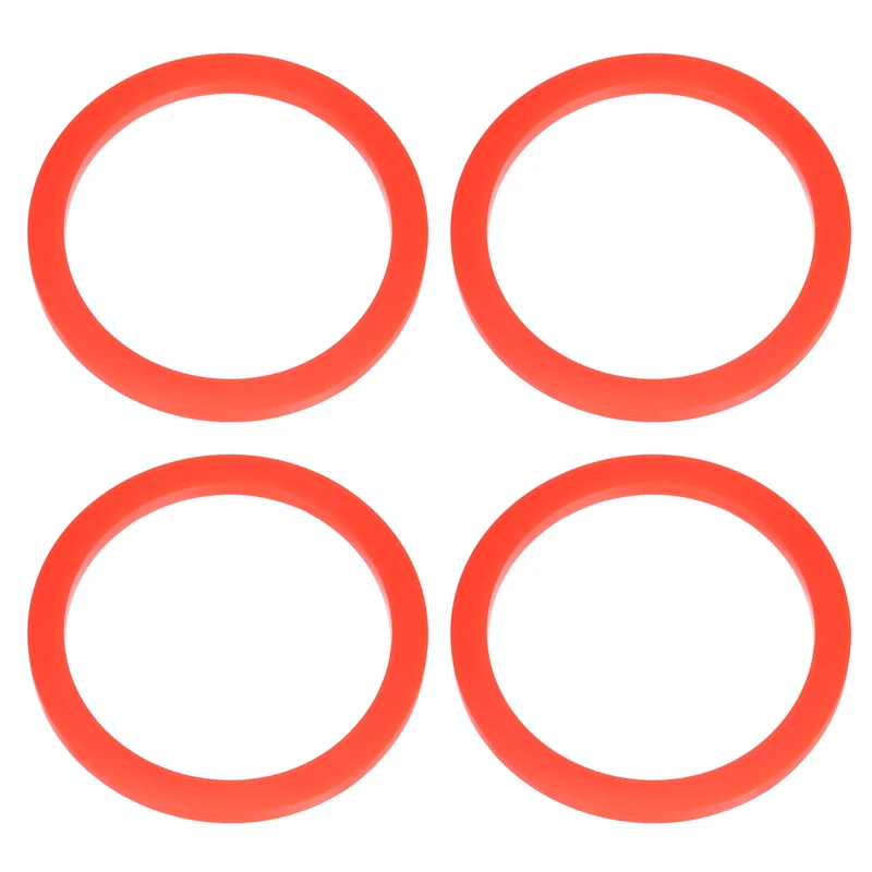 4Pcs Silicone Flat Washer DN100 4" Gasket Sealing O Rings, Red