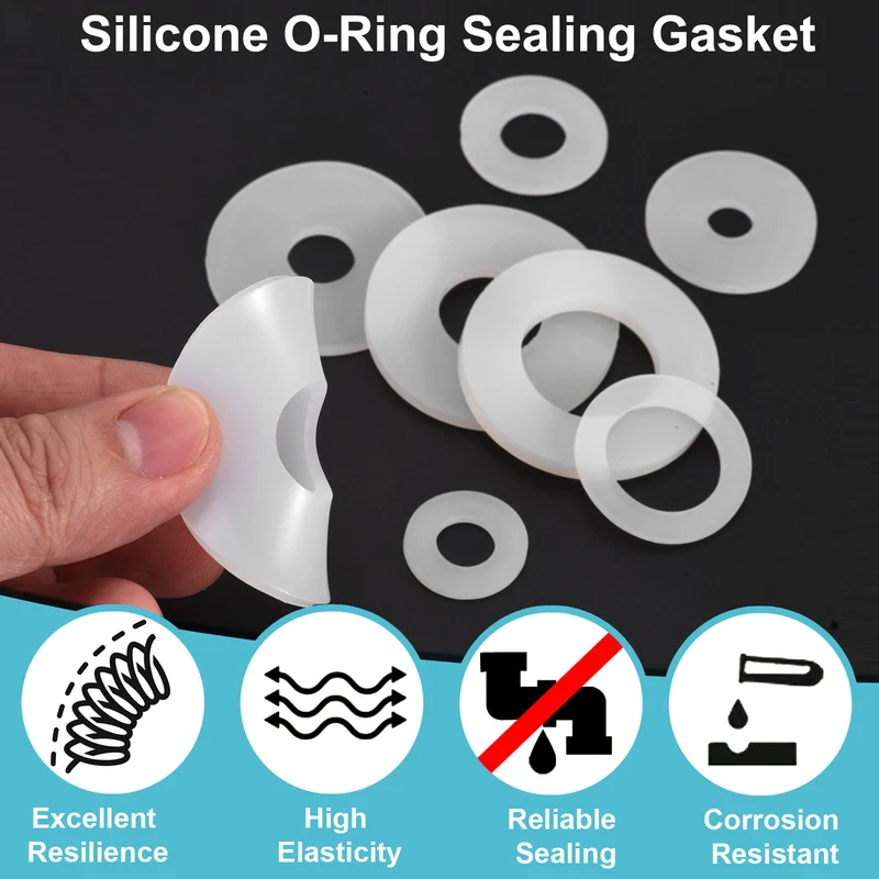 25Pcs M10 Silicone Flat Washer 10mm ID 25mm OD 2mm Thick O Sealing Ring