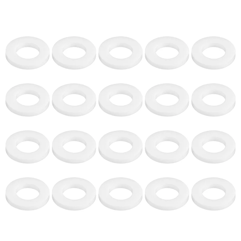 M8 PTFE Flat Washer, 32 Pcs 8x15x2mm O-Ring Sealing Gasket, White