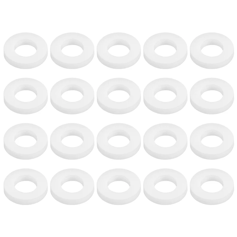 M6 PTFE Flat Washer, 32 Pcs 6x12x2mm O-Ring Sealing Gasket, White