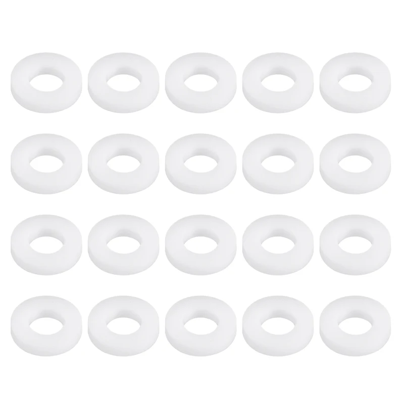 M5 PTFE Flat Washer, 32 Pcs 5x10x2mm O-Ring Sealing Gasket, White