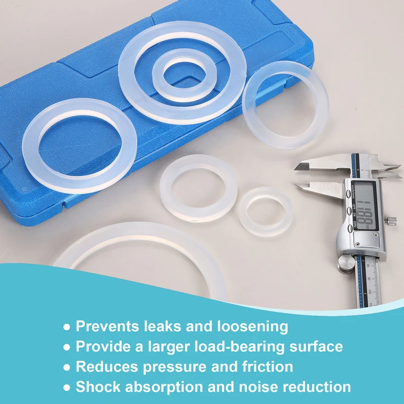 Silicone Flat Washer DN100 4" Gasket Sealing O Rings, Clear