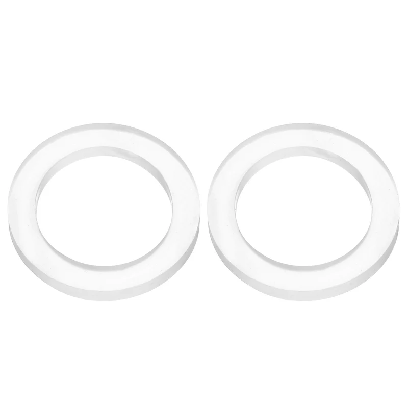 2Pcs Silicone Flat Washer DN40 1-1/2" Gasket Sealing O Rings, Clear