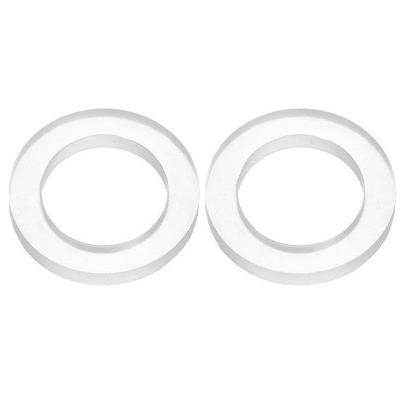 2Pcs Silicone Flat Washer DN32 1-1/4" Gasket Sealing O Rings, Clear