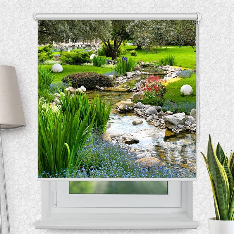 Motivrollo 'Wunderschoener Garten' | Bis B 430 x H 440 cm