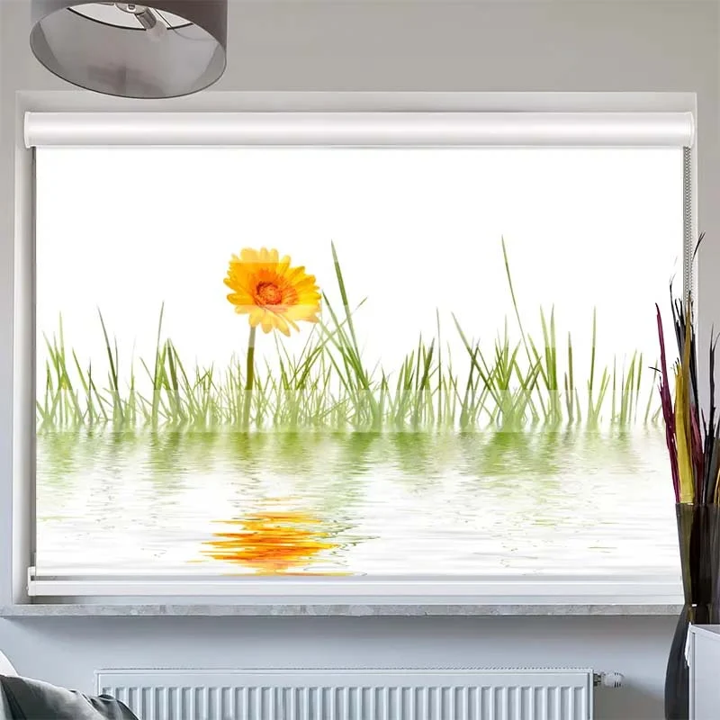 Doppelrollo mit Kassette "Gras im Wasser"