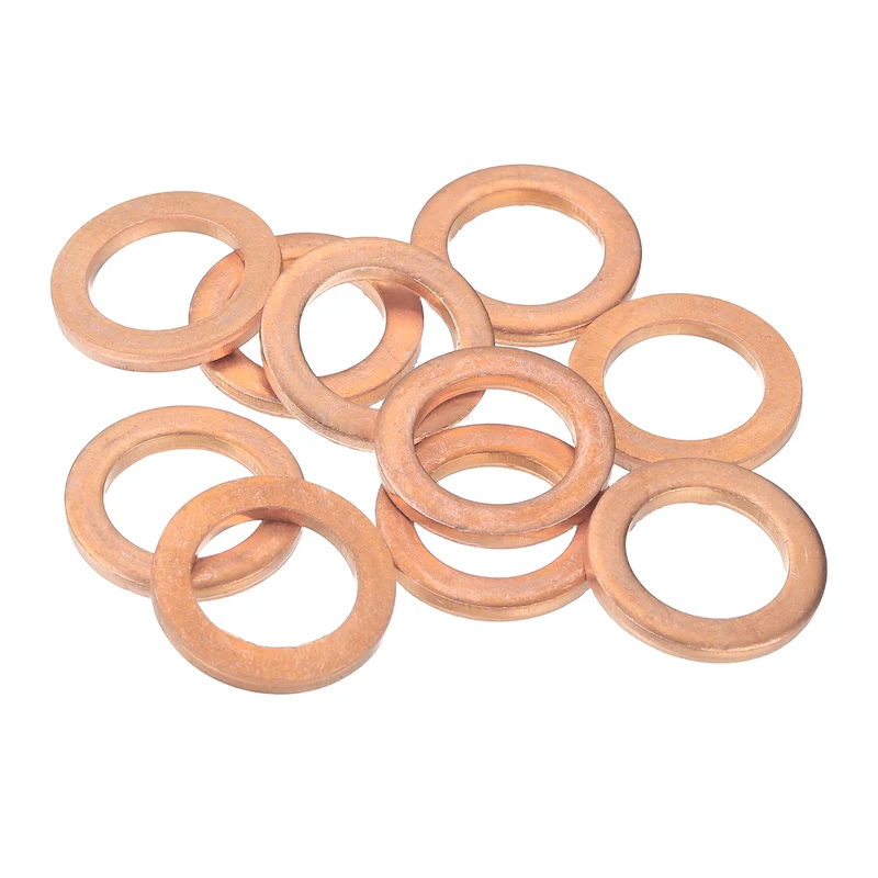 14pcs Copper Flat Washers M12x18x2mm Sealing Ring Plug Gaskets