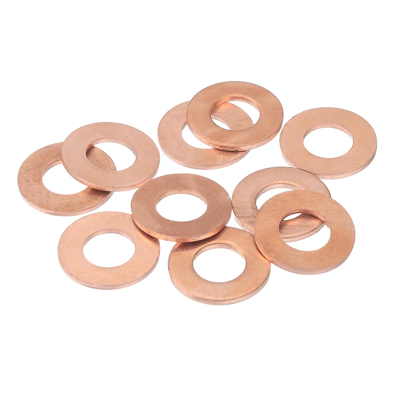 14pcs Copper Flat Washers M8x18x2mm Sealing Ring Plug Gaskets
