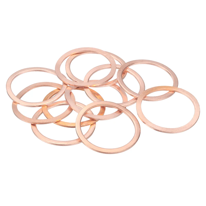 14pcs Copper Flat Washers M27x35x1.5mm Sealing Ring Plug Gaskets