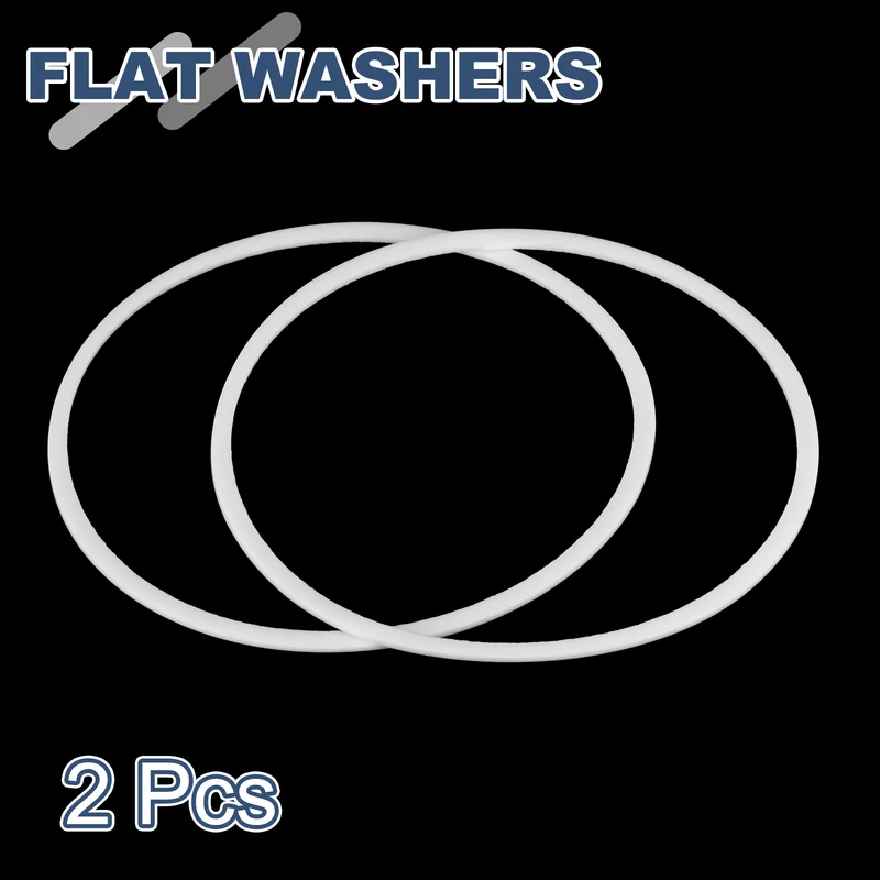 M135 PTFE Flat Washer, 2 Pcs 135x145x2mm O-Ring Sealing Gasket, White
