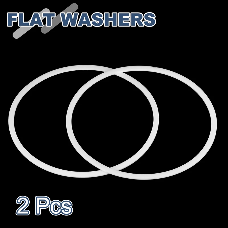 M130 PTFE Flat Washer, 2 Pcs 130x140x2mm O-Ring Sealing Gasket, White