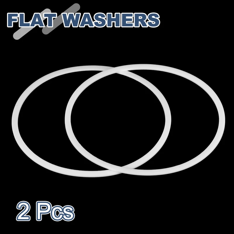 M125 PTFE Flat Washer, 2 Pcs 125x135x2mm O-Ring Sealing Gasket, White