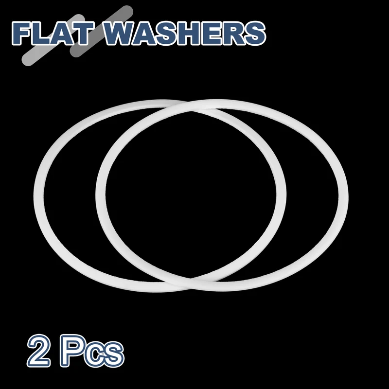 M120 PTFE Flat Washer, 2 Pcs 120x130x2mm O-Ring Sealing Gasket, White