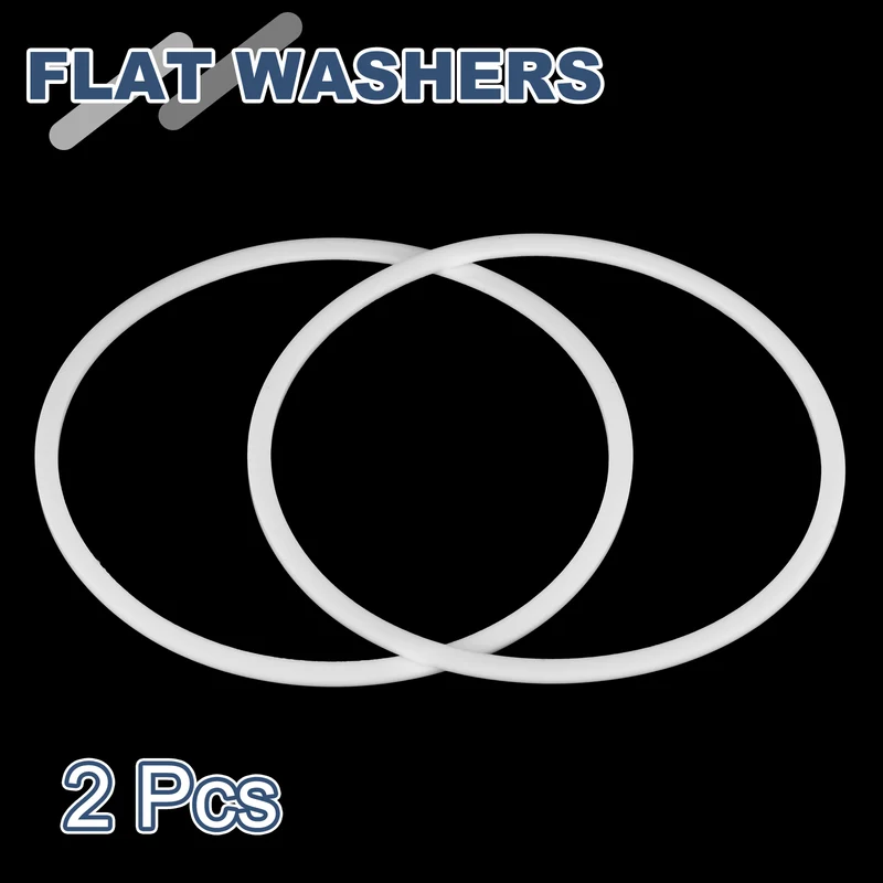 M115 PTFE Flat Washer, 2 Pcs 115x125x2mm O-Ring Sealing Gasket, White