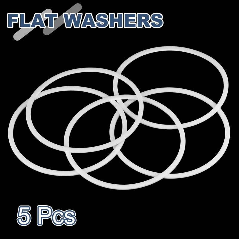 M110 PTFE Flat Washer, 5 Pcs 110x120x2mm O-Ring Sealing Gasket, White