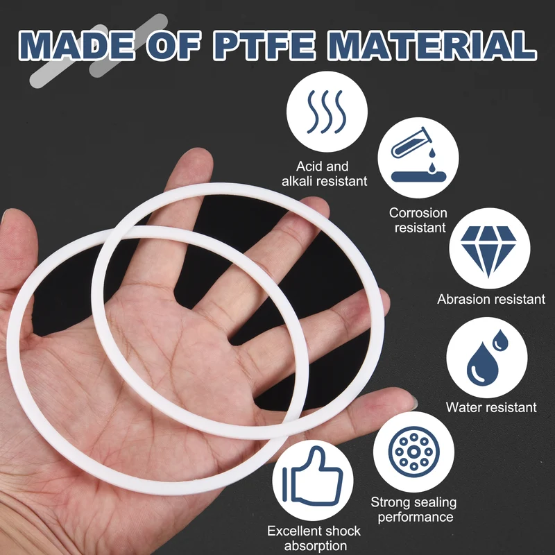 M110 PTFE Flat Washer, 5 Pcs 110x120x2mm O-Ring Sealing Gasket, White