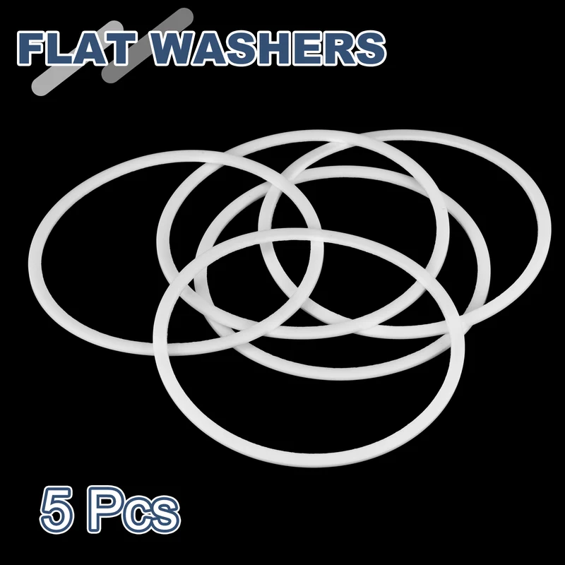M105 PTFE Flat Washer, 5 Pcs 105x115x2mm O-Ring Sealing Gasket, White