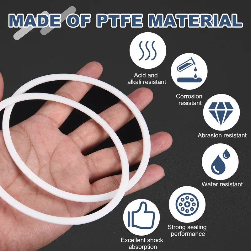 M105 PTFE Flat Washer, 5 Pcs 105x115x2mm O-Ring Sealing Gasket, White