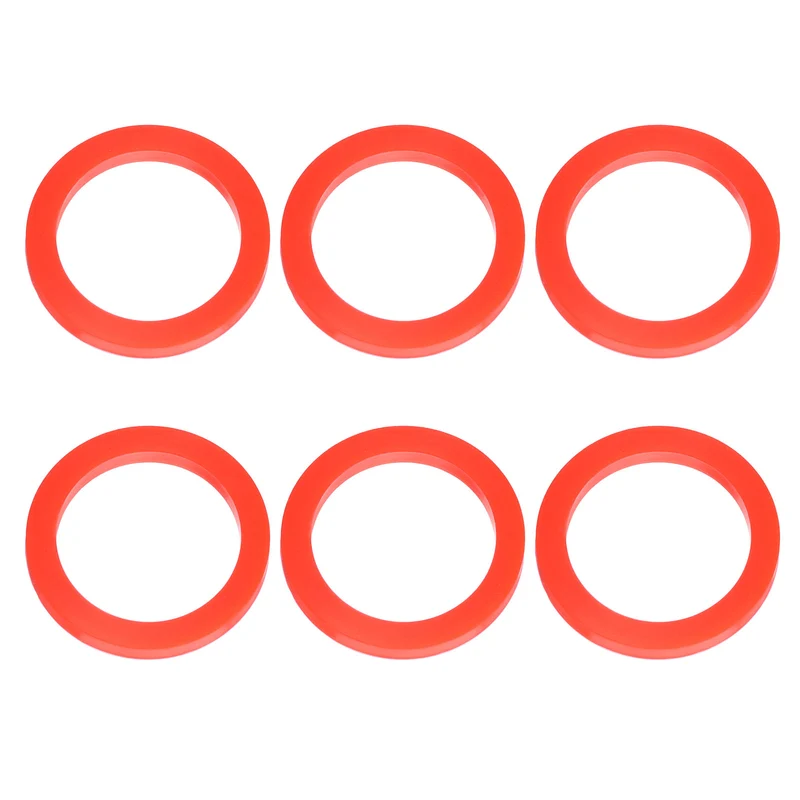 6Pcs Silicone Flat Washer DN50 2 " Gasket Sealing O Rings, Red