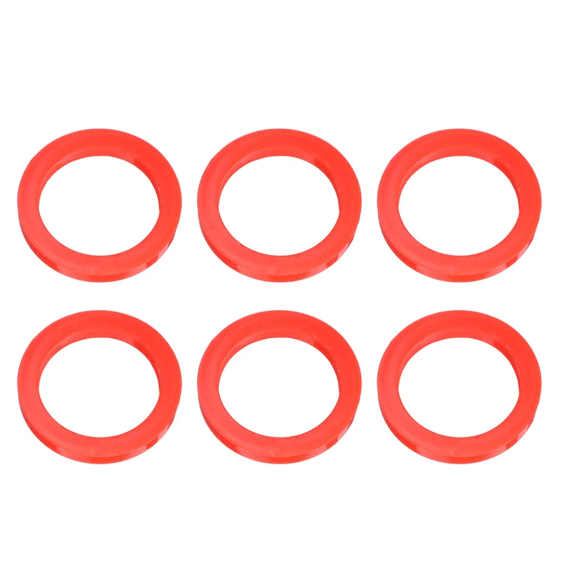 6Pcs Silicone Flat Washer DN40 1-1/2" Gasket Sealing O Rings, Red