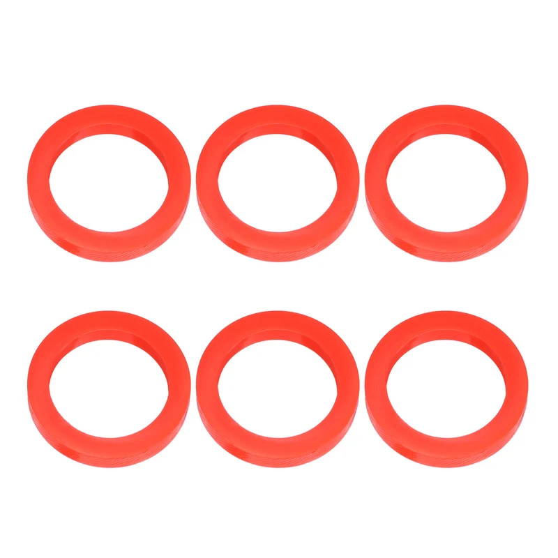 6Pcs Silicone Flat Washer DN32 1-1/4 " Gasket Sealing O Rings, Red