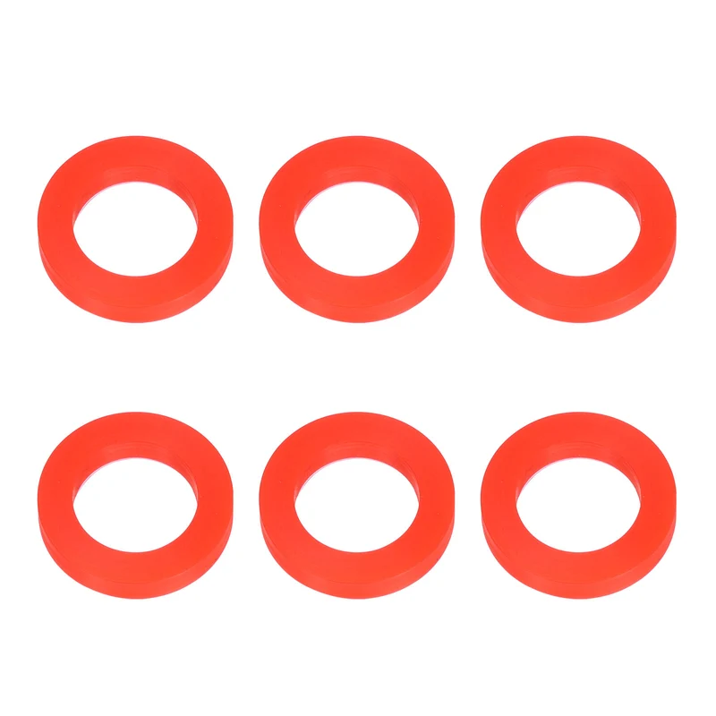 6Pcs Silicone Flat Washer DN20 3/4" Gasket Sealing O Rings, Red
