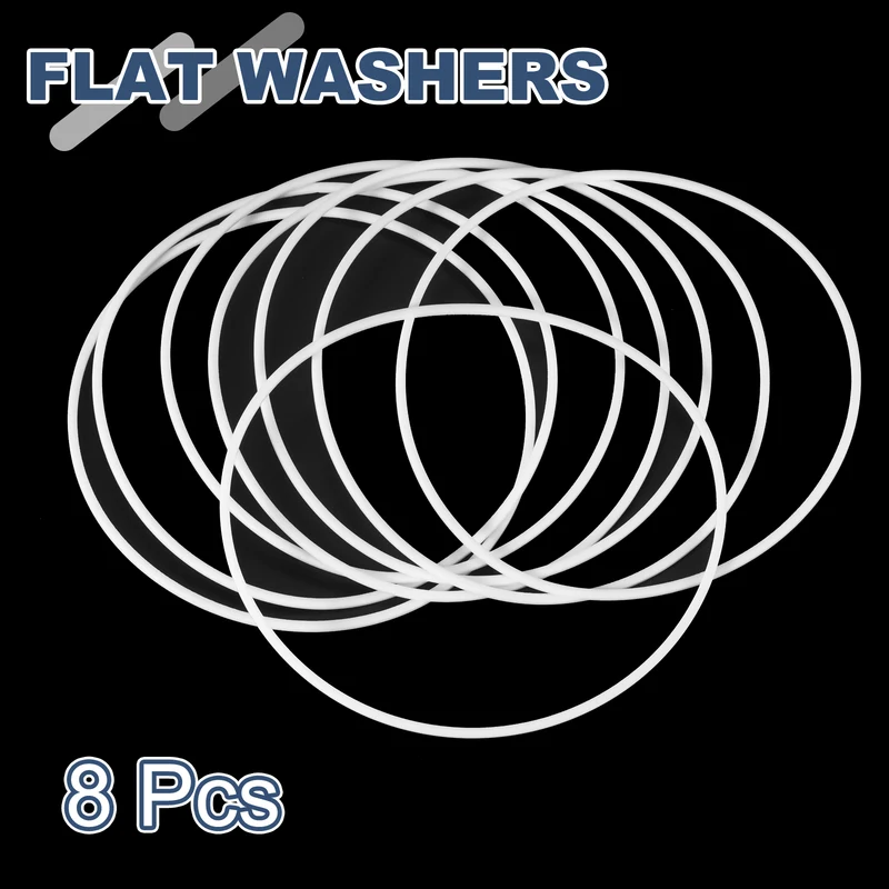 M120 PTFE Flat Washer, 8 Pcs 120x125x1.5mm O-Ring Sealing Gasket, White