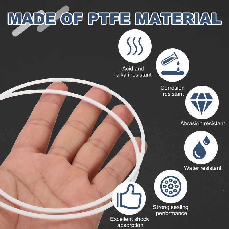 M120 PTFE Flat Washer, 8 Pcs 120x125x1.5mm O-Ring Sealing Gasket, White