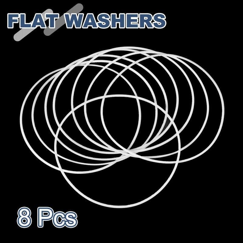 M140 PTFE Flat Washer, 8 Pcs 140x145x1.5mm O-Ring Sealing Gasket, White