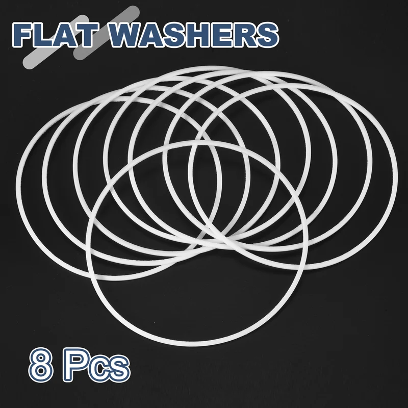 M110 PTFE Flat Washer, 8 Pcs 110x115x1.5mm O-Ring Sealing Gasket, White