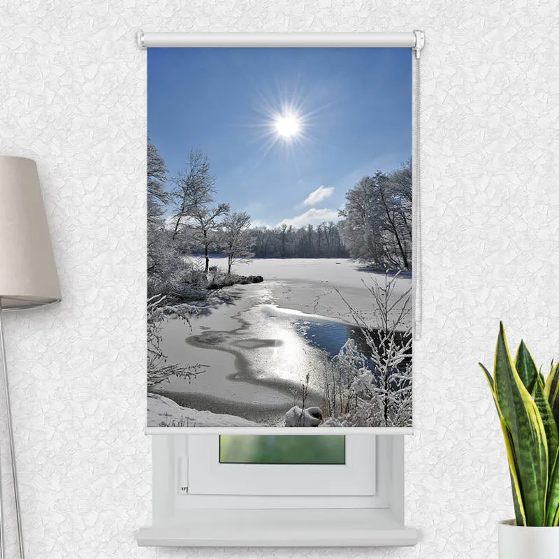 Motivrollo 'Schneelandschaft' | Bis B 430 x H 440 cm