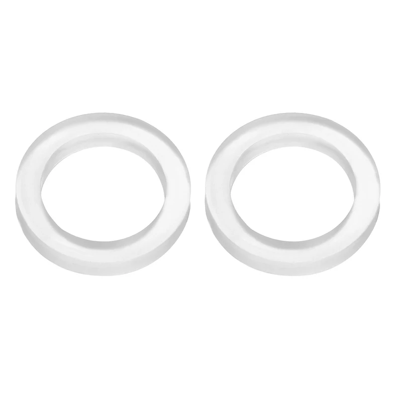 2Pcs Silicone Flat Washer DN25 1" Gasket Sealing O Rings, Clear