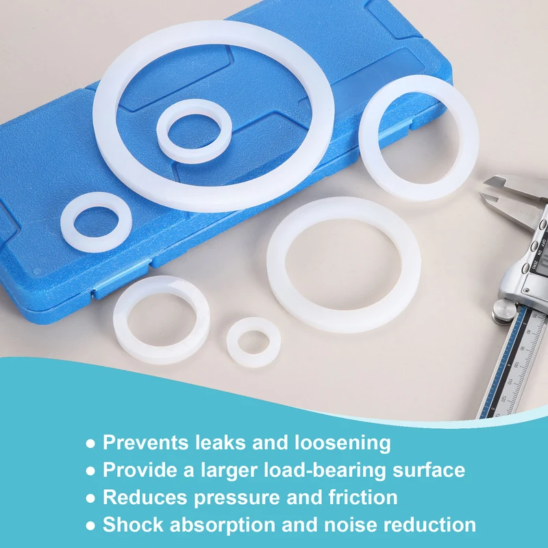 2Pcs Silicone Flat Washer DN80 3" Gasket Sealing O Rings, White