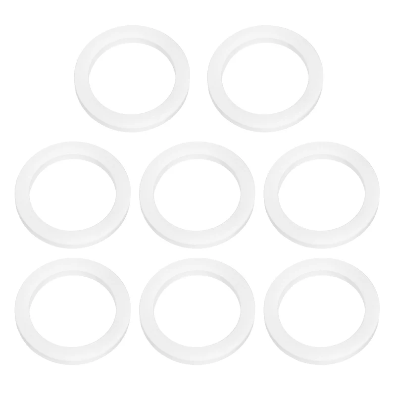 8Pcs Silicone Flat Washer DN50 2 " Gasket Sealing O Rings, White