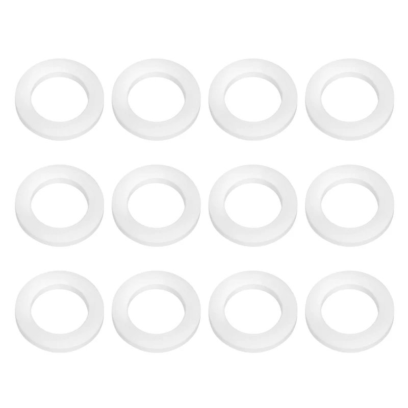 12Pcs Silicone Flat Washer DN20 3/4" Gasket Sealing O Rings, White
