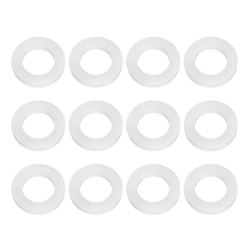 12Pcs Silicone Flat Washer DN15 1/2" Gasket Sealing O Rings, White