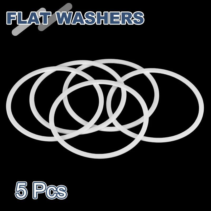M95 PTFE Flat Washer, 5 Pcs 95x105x2mm O-Ring Sealing Gasket, White