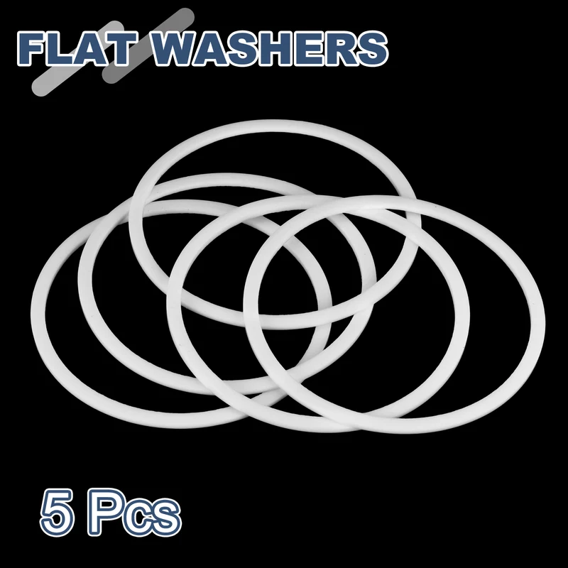 M90 PTFE Flat Washer, 5 Pcs 90x100x2mm O-Ring Sealing Gasket, White