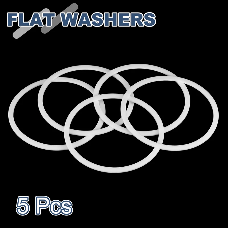 M85 PTFE Flat Washer, 5 Pcs 85x98x2mm O-Ring Sealing Gasket, White