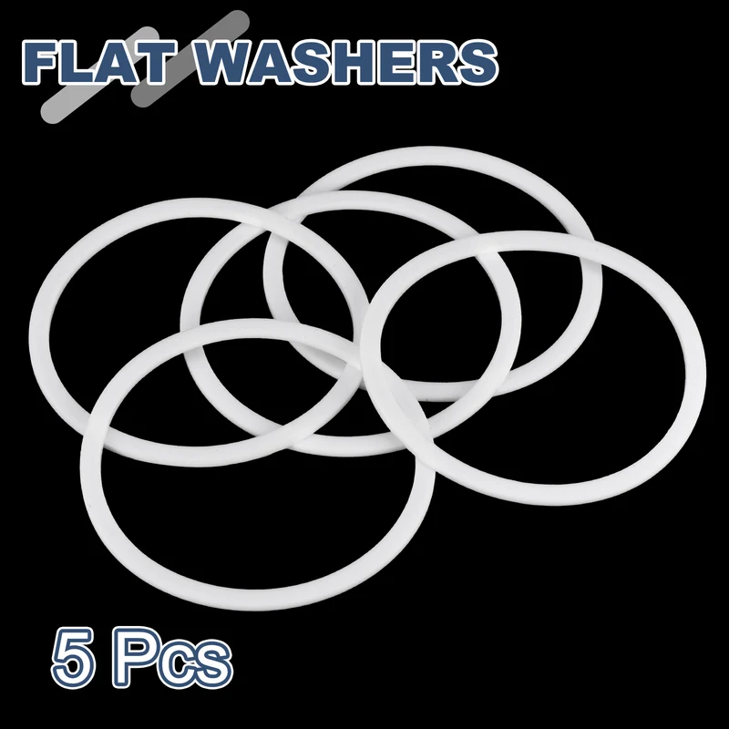 M75 PTFE Flat Washer, 5 Pcs 75x85x2mm O-Ring Sealing Gasket, White